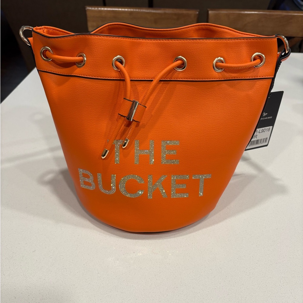 Vibrant Orange Bucket Shoulder Bag